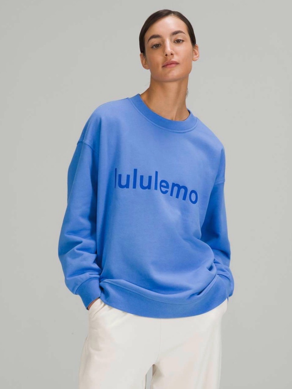 Lululemon Men's Blue Crewneck Sweatshirt